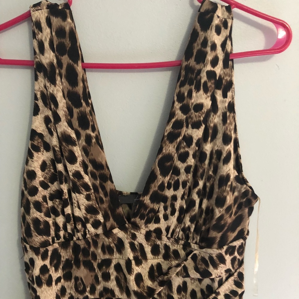 Mini Leopard low cut ridge dress - Picture 2 of 6